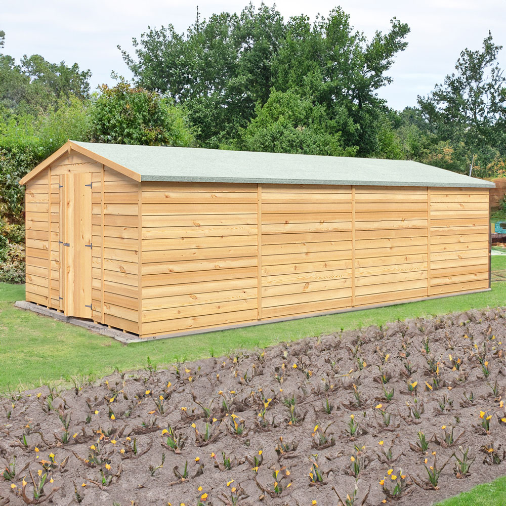 Shire 10 x 20ft Double Door Overlap Apex Wooden Shed Image 2