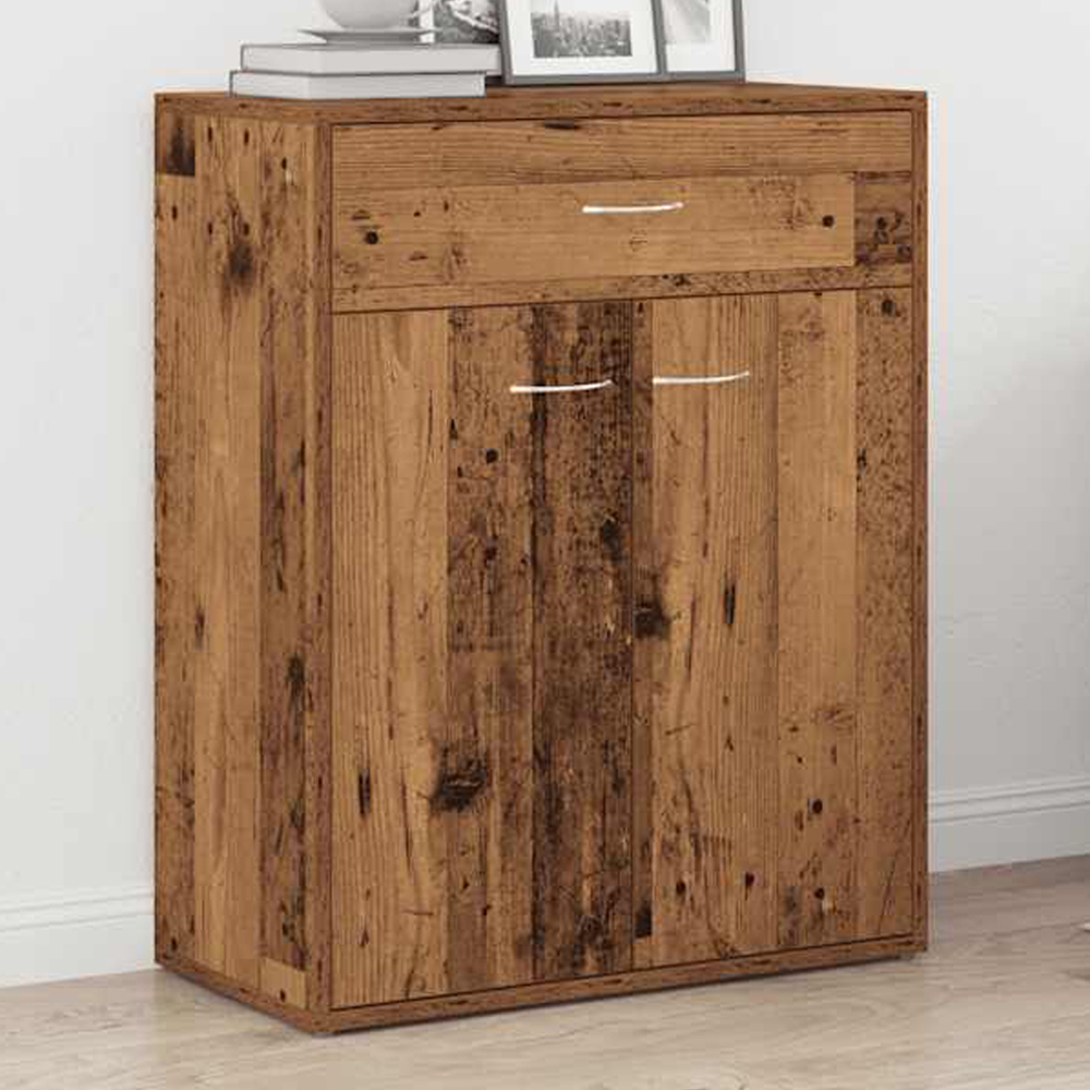 vidaXL 2 Door Single Drawer Old Wood Sideboard Image 1