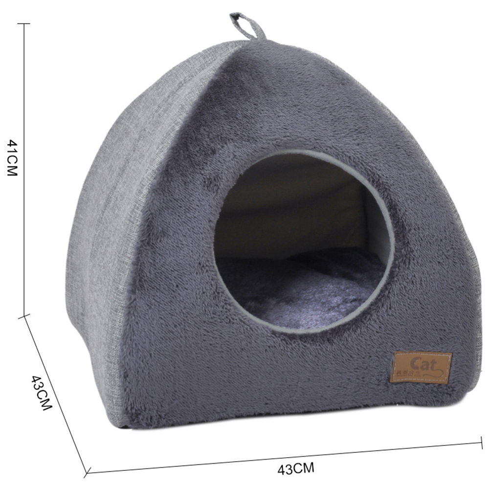 H&O Direct Grey Triangular Dog and Cat House 17 x 17inch Image 4