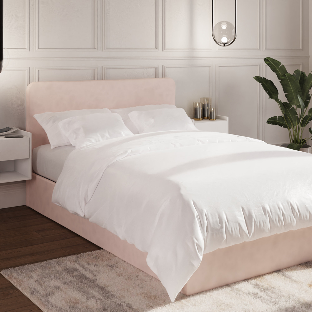 GFW Chiswick Small Double Soft Pink Ottoman Bed Image 7
