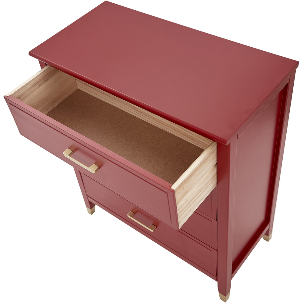 Palazzi 4 Drawer Red Chest of Drawers Image 5