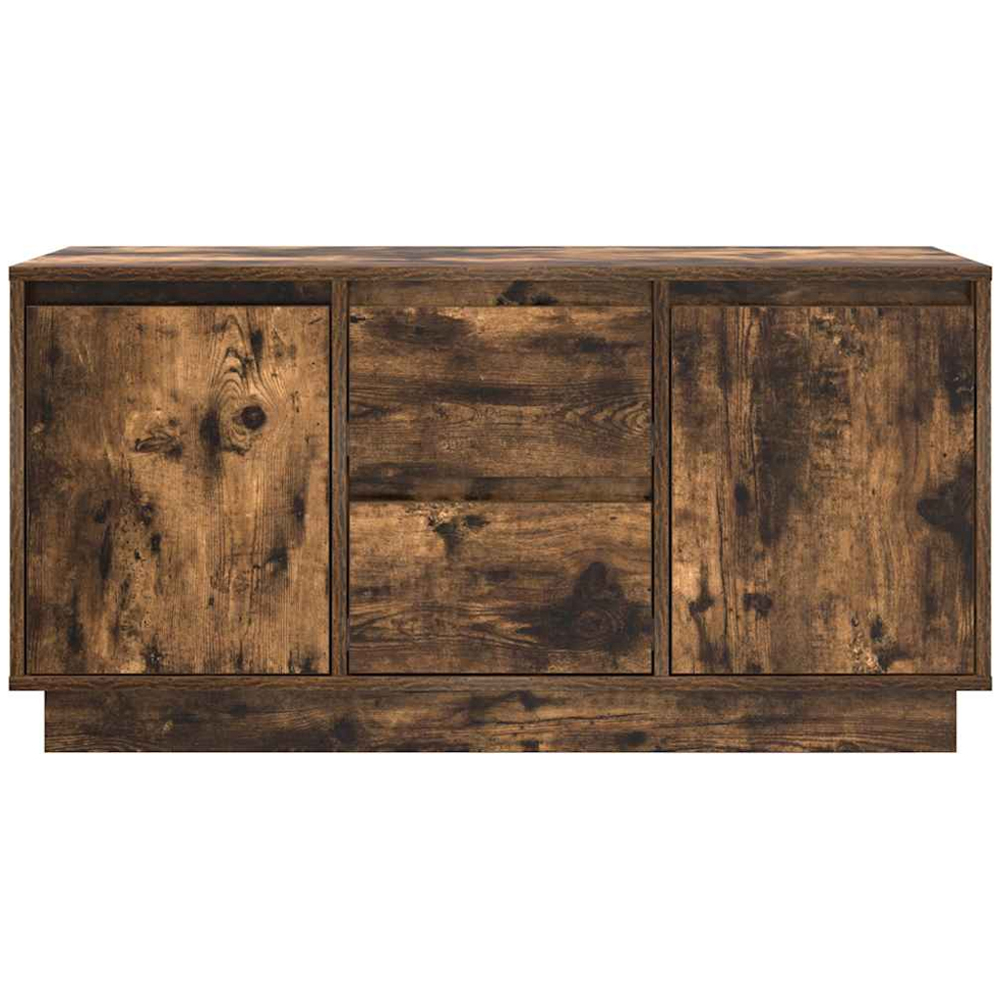 vidaXL 2 Door 2 Drawer Smoked Oak LED TV Cabinet Image 7