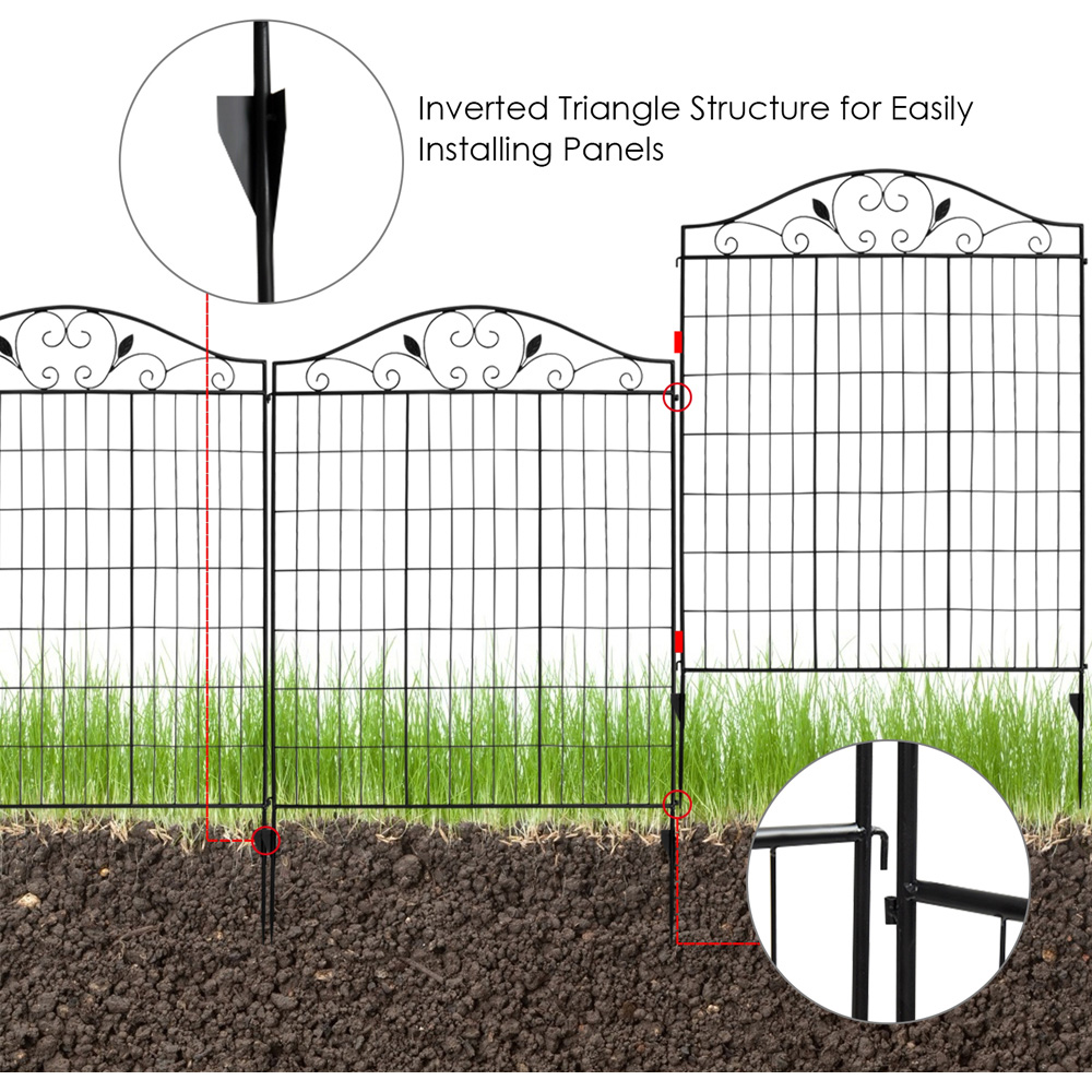 Costway Folding Interlockable Garden Fence Panels 4 Pack Image 7
