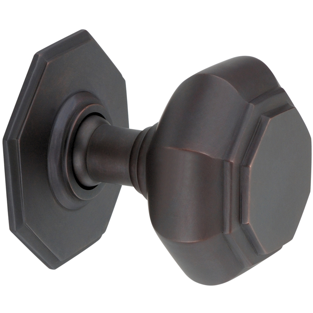 Spira Brass Aged Bronze Octagonal Centre Door Knob Image 1