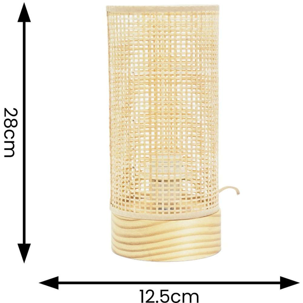 ValueLights Set of 2 Elsa Natural Bamboo Shade Wooden LED Table Lamp Image 4