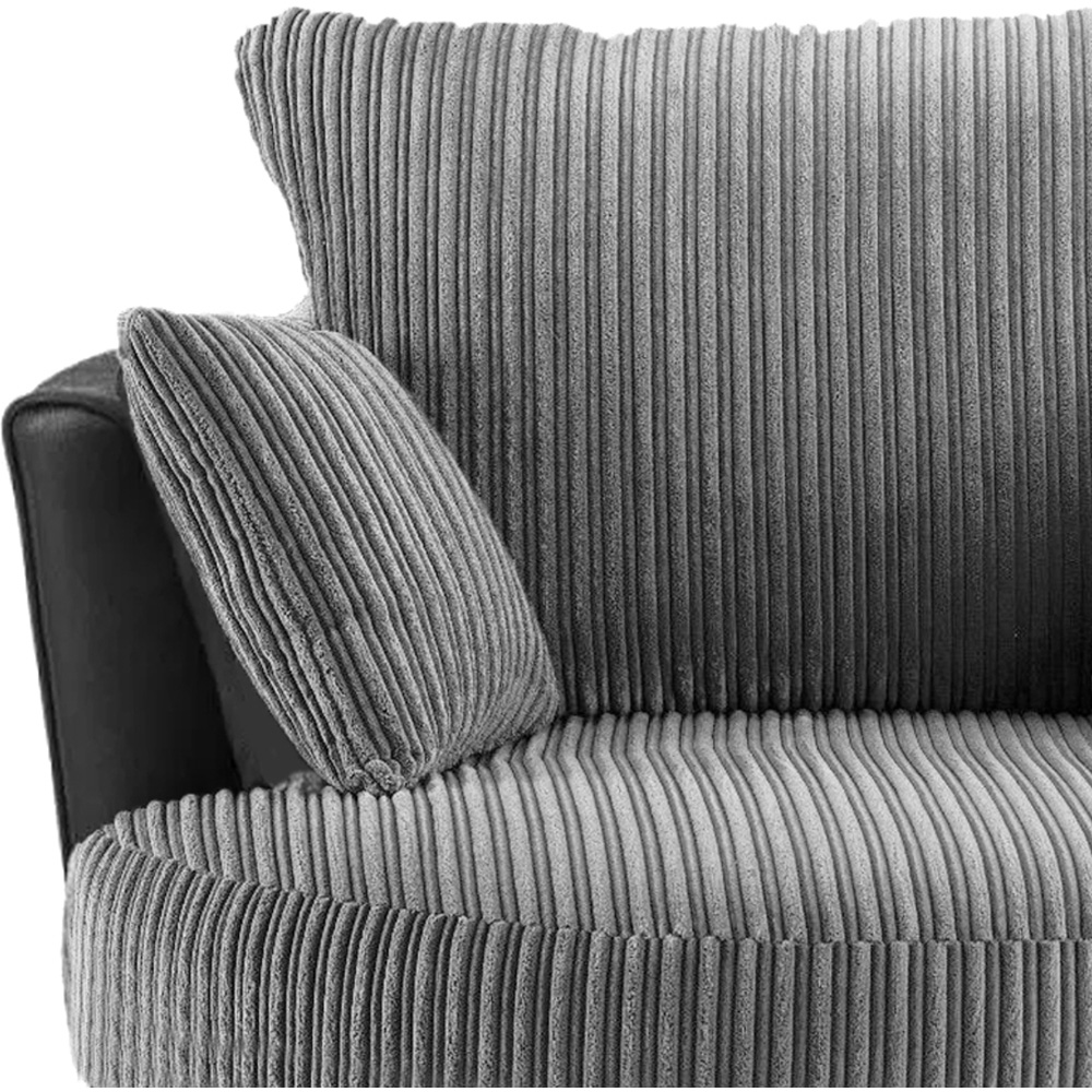 Luxor Black and Grey Jumbo Cord Swivel Chair Image 3