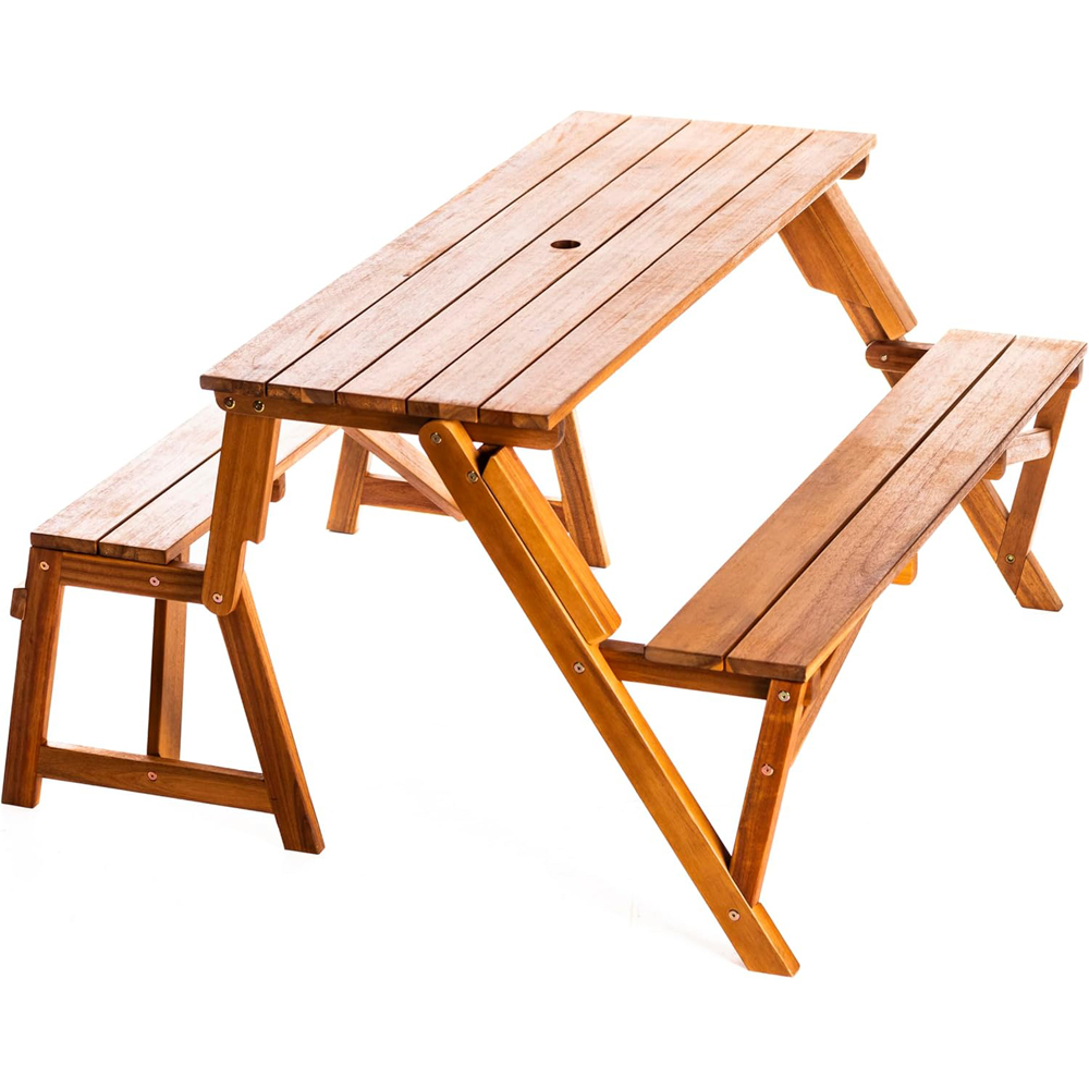 Thompson & Morgan Acacia 2-in-1 2 Seater Bench and Picnic Table Image 3