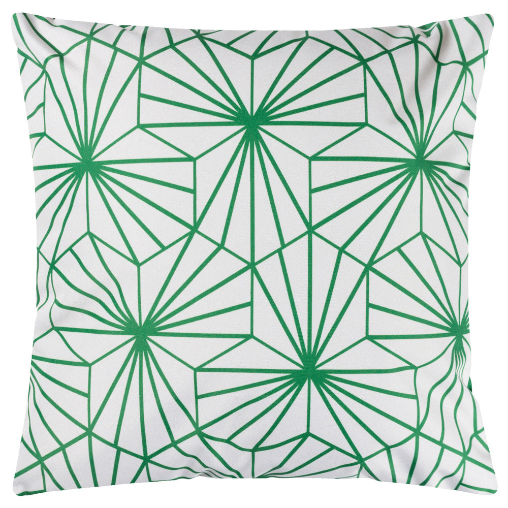 furn. Hexa Green Geometric UV and Water Resistant Outdoor Cushion Image 3