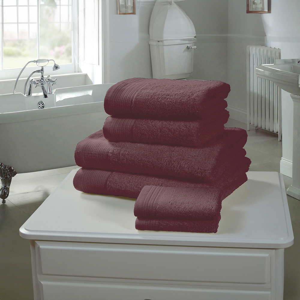Rapport Home Chatsworth Super Soft 600gsm Combed Cotton Purple Bath Towel Image 2