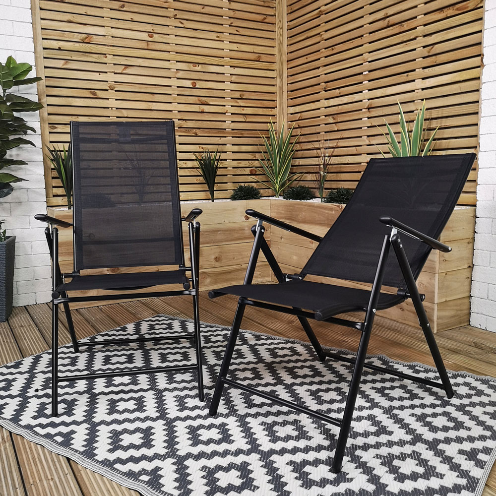 Samuel Alexander 6 Seater Rectangular Outdoor Dining Set with Black Banana Parasol and Base Image 3