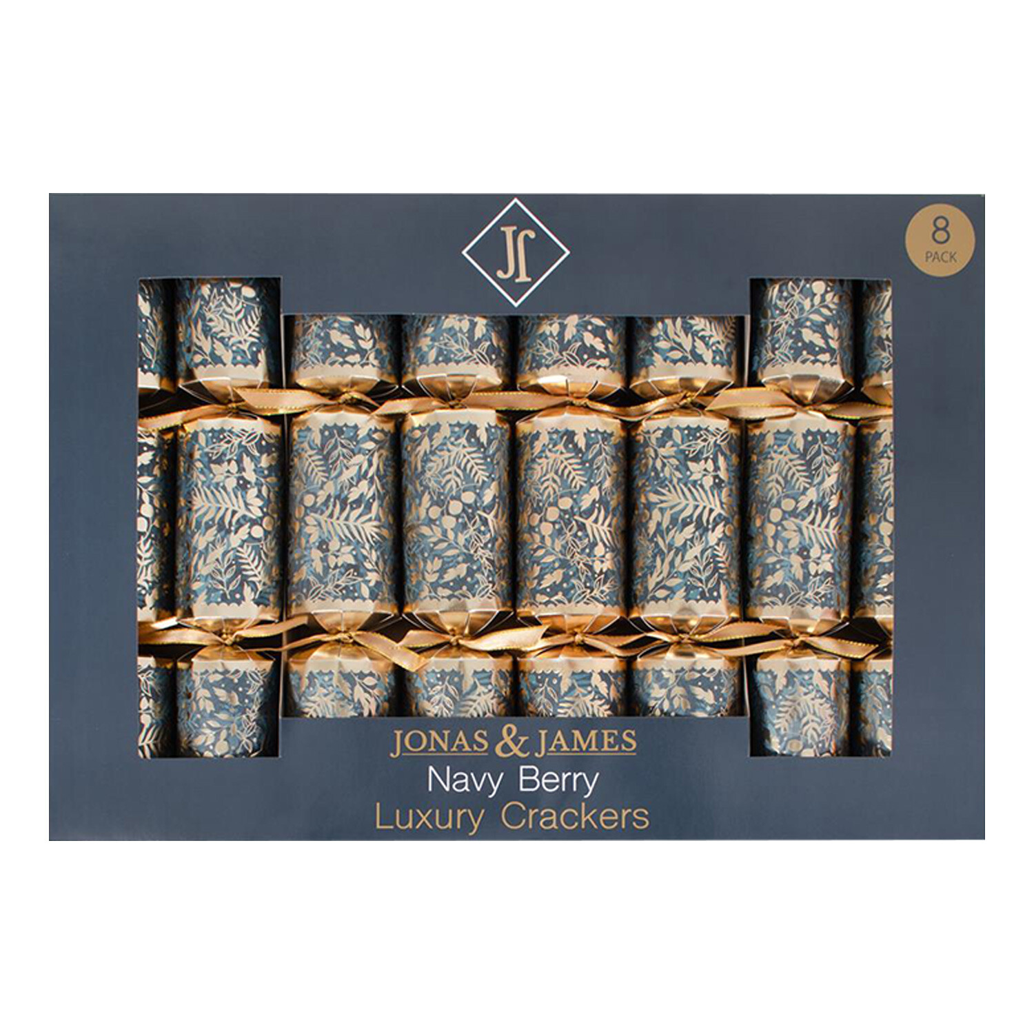Pack of 8 Premium Navy Berry Crackers - Navy Image 1