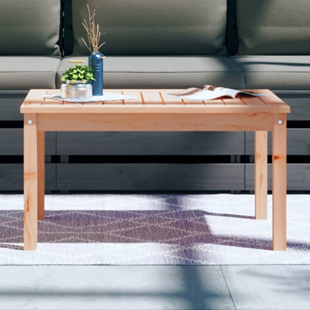 vidaXL Natural Solid Douglas Wood Slatted Garden Table 82.5 x 50.5cm Image 1