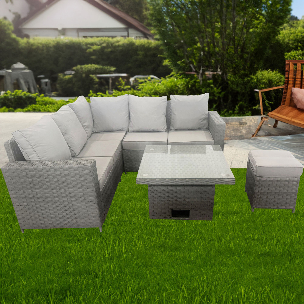 Carolina High Back Conversation Set - Grey / 4 Image 1