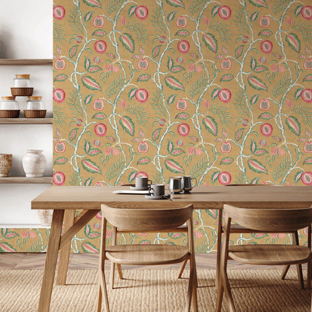 Esselle Home Fruits of Paradise Ochre Wallpaper Image 3