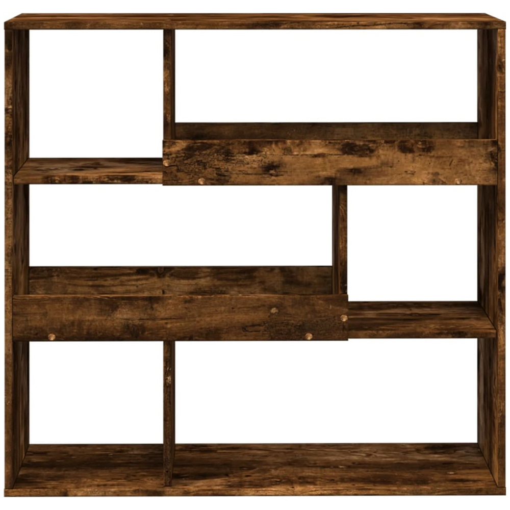 vidaXL 6 Shelf Smoked Oak Bookcase Image 4