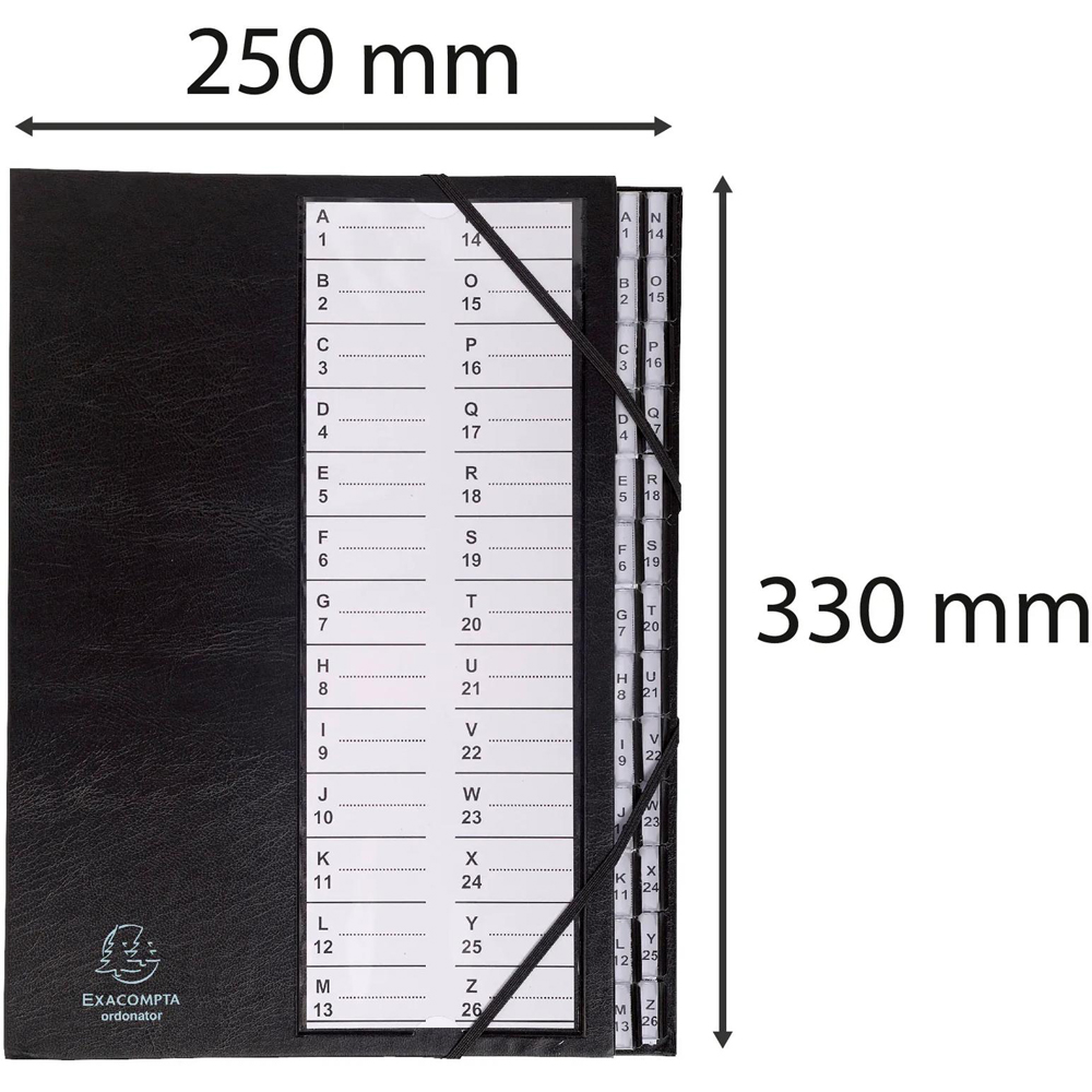 Exacompta A4 Black Multipart File with Elastic Straps and A-Z Tabs Image 8