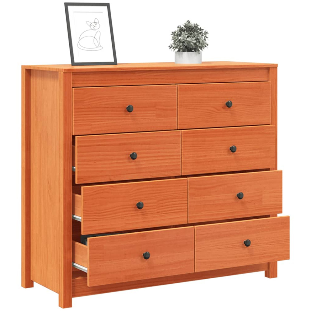 vidaXL 8 Drawer Solid Pine Wood Side Cabinet Image 5