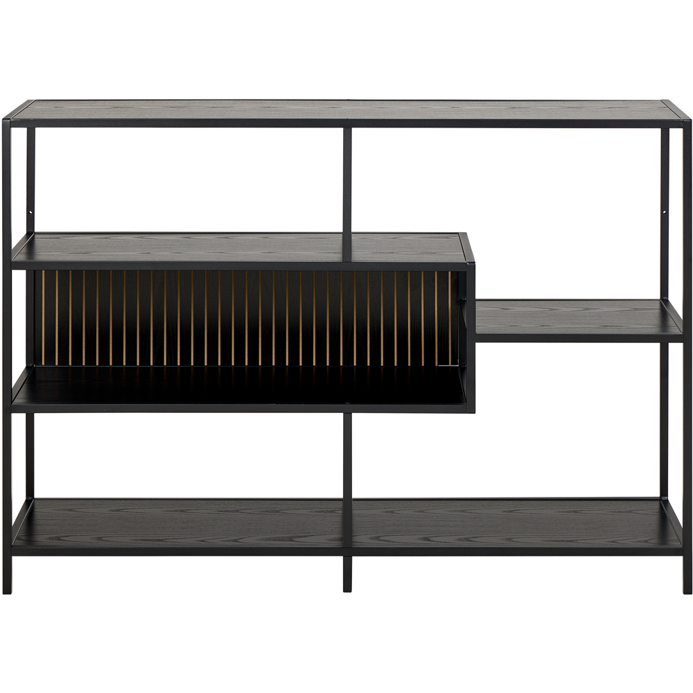Florence Seaford 4 Shelf Ash Black Metal Bookcase Image 3
