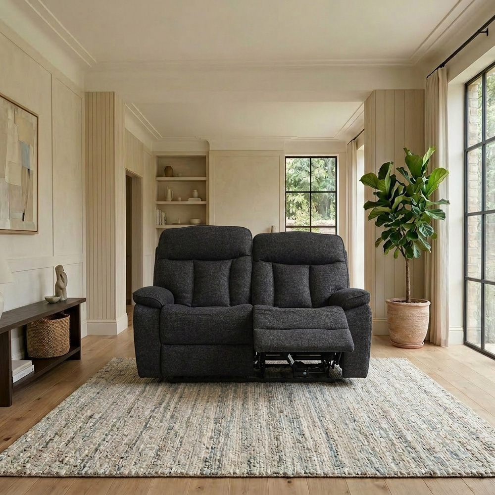 Parker Recliner Sofa Dark Grey 2 Seater Image 2