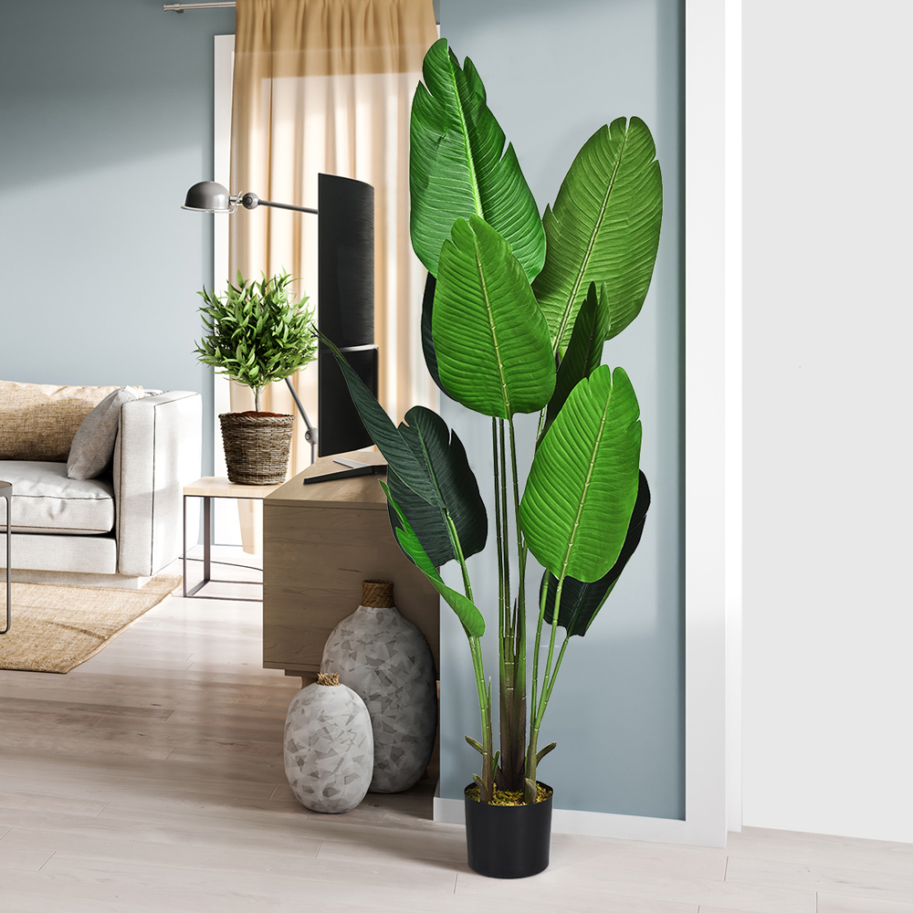 Costway Tropical Palm Tree Artificial Plant In Pot 5.2ft Image 7