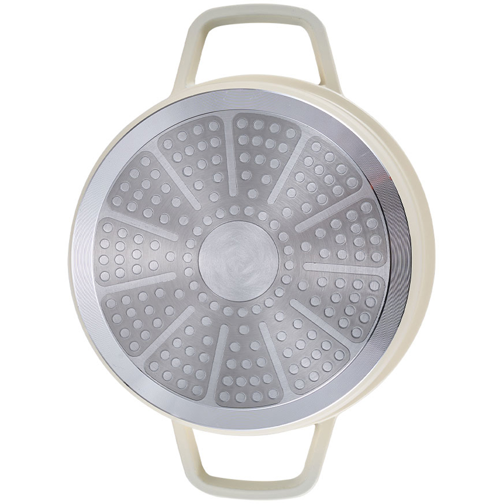Living and Home 4.75L White Non-Stick Cast Aluminium Enamelled Cooking Pot with Lid Image 4