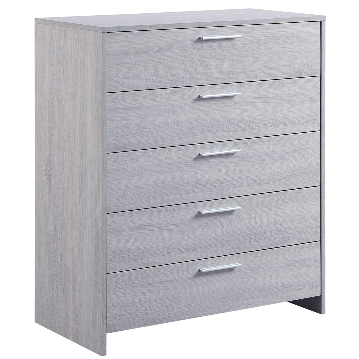 Hartley 5 Drawer Light Grey Chest of Drawers Image 2