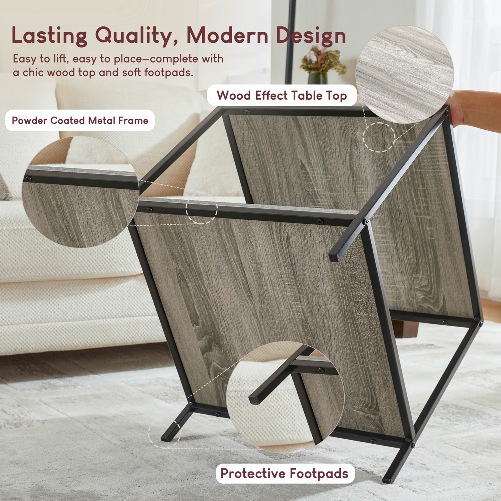 VIDA DESIGNS Brooklyn Grey Metal Frame End Table Image 7