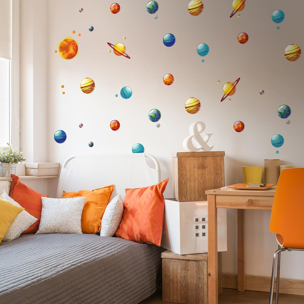Walplus Colourful Solar System Kids Bedroom Wall Stickers Image 2