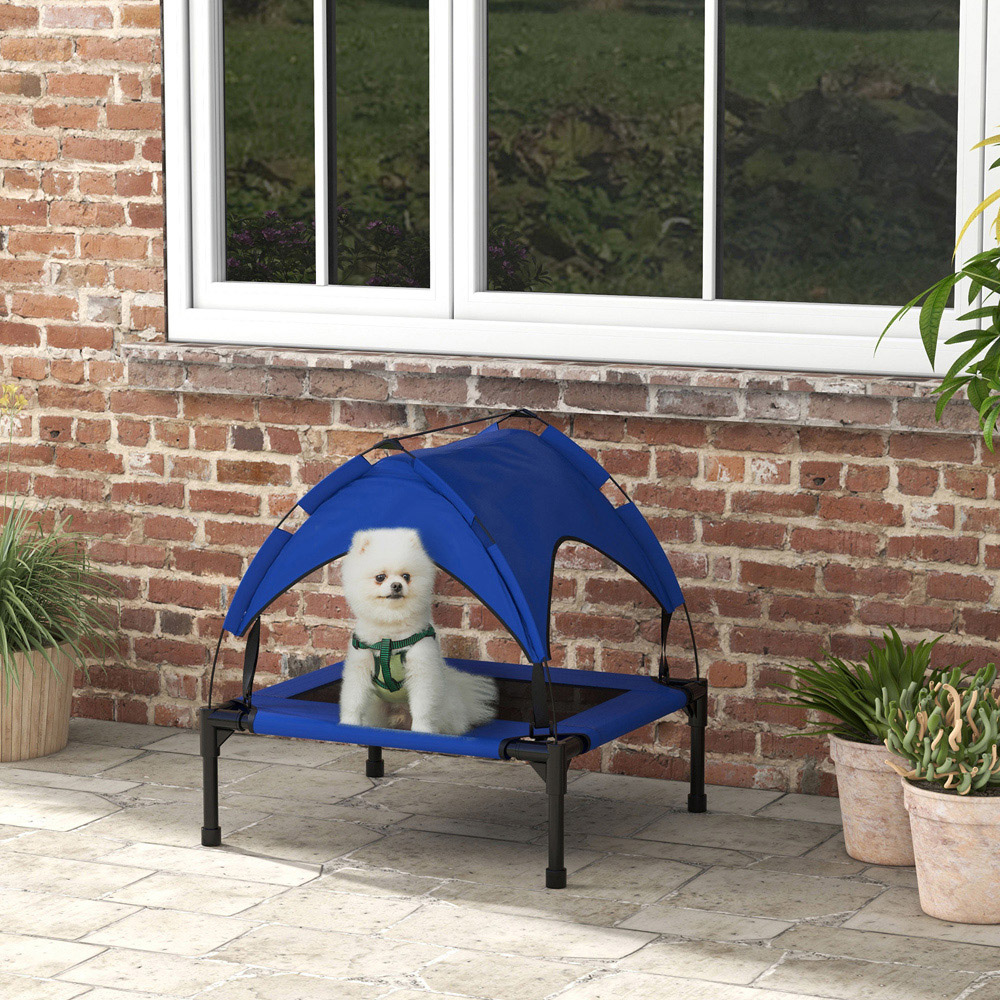 PawHut Dark Blue Raised Pet Bed Image 4
