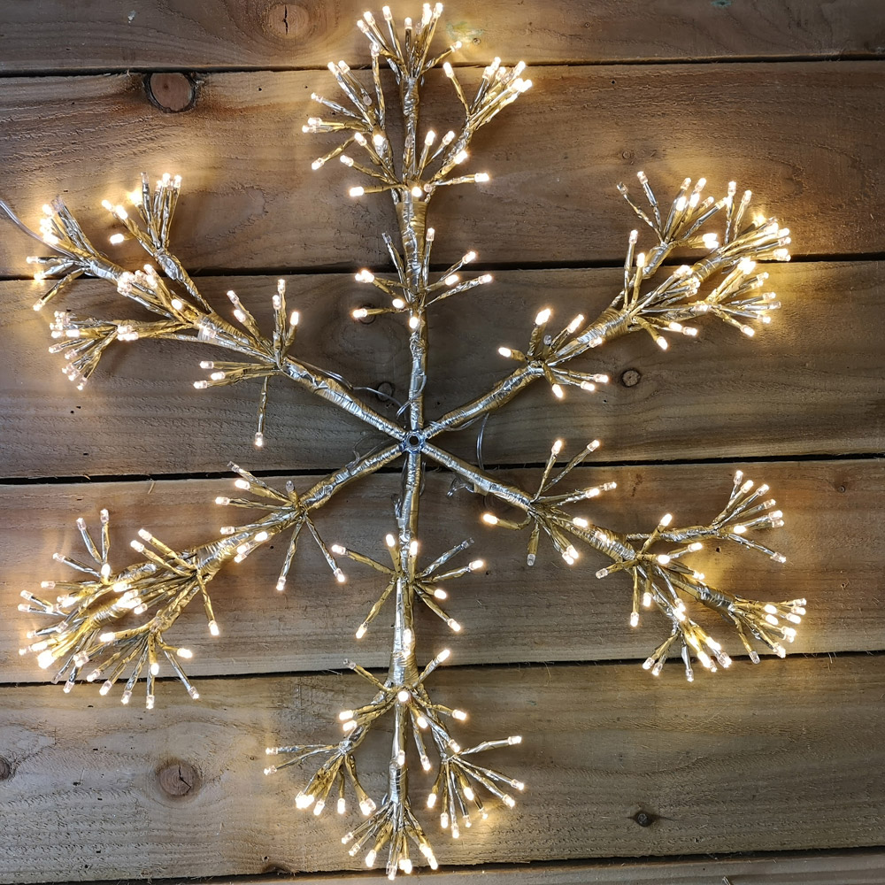 Samuel Alexander Gold Starburst Snowflake LED Christmas Decoration 60cm Image 3