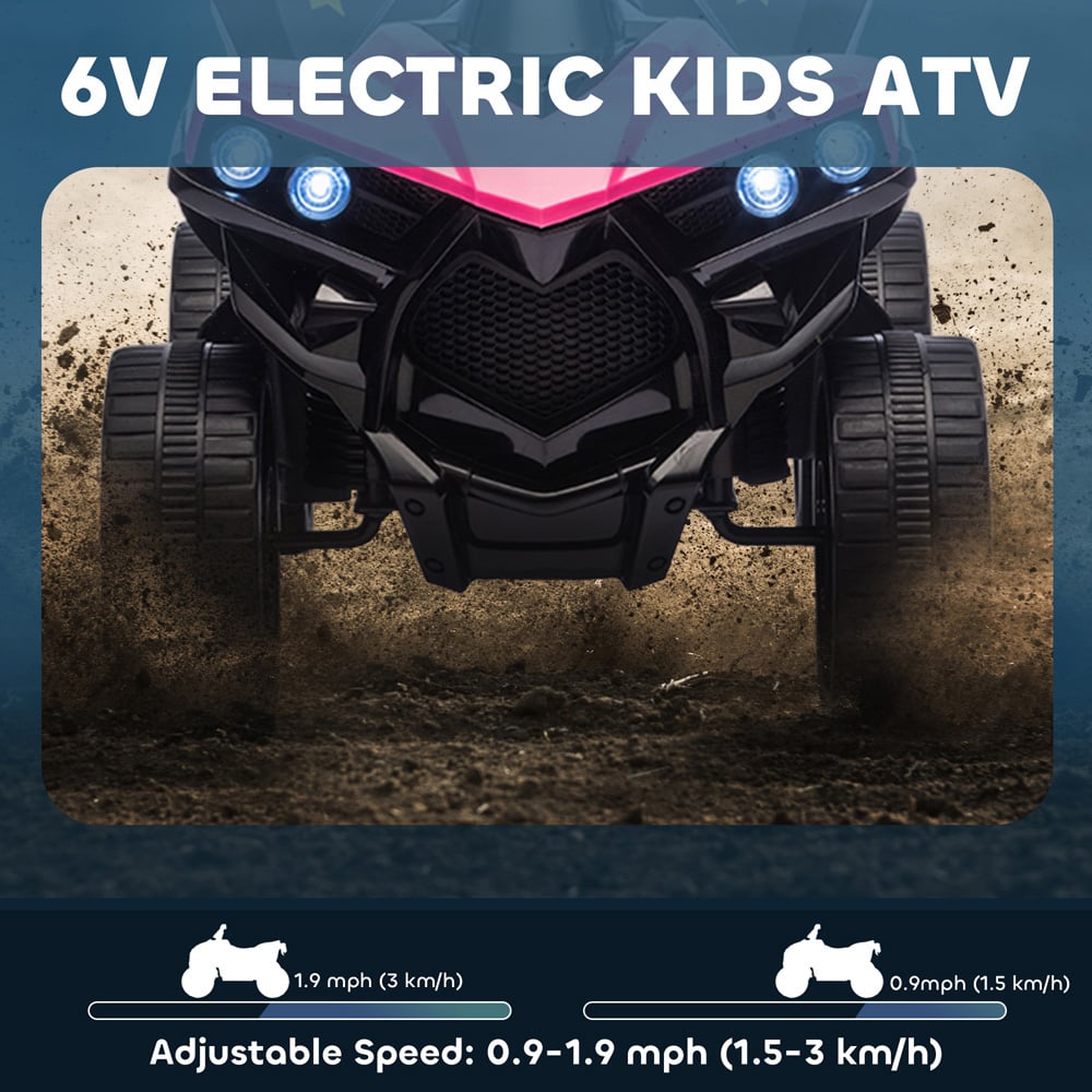 AIYAPLAY Kids Pink Ride On ATV Quad Bike 6V Image 8