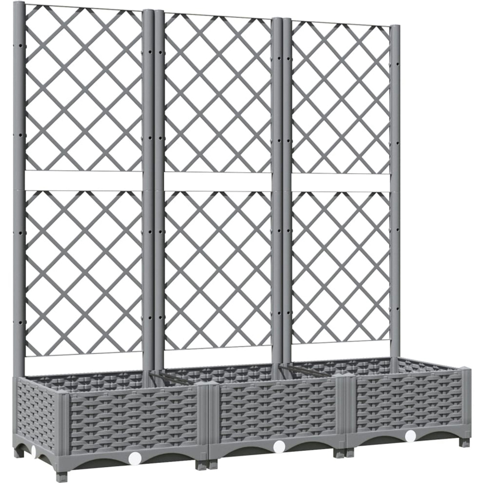 vidaXL Grey Garden Planter with Trellis 120 x 40 x 121.5cm Image 1