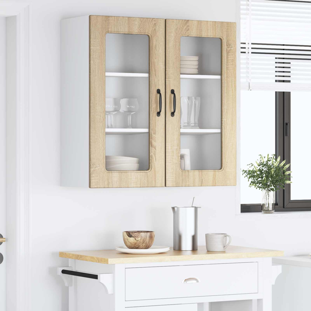 vidaXL Kalmar Single Door Sonoma Oak Wall Kitchen Cabinet 2 Pack Image 9