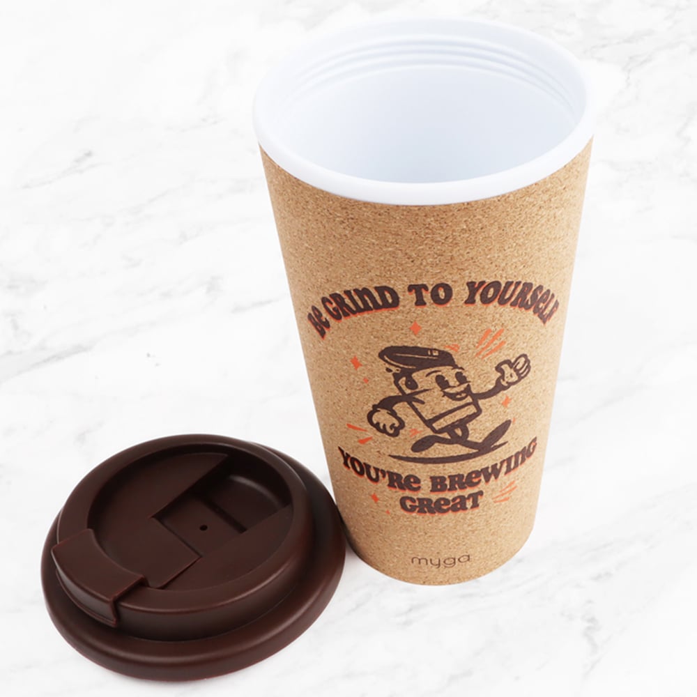  Myga Be Grind Double Walled Cork Cup 450ml Image 3