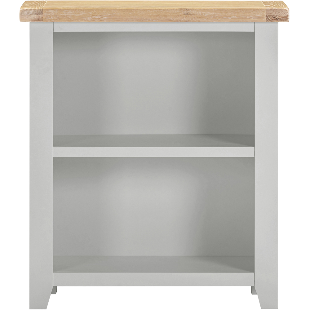 Seconique Windsor 2 Shelf Pebble Grey and Oak Low Bookcase Image 3
