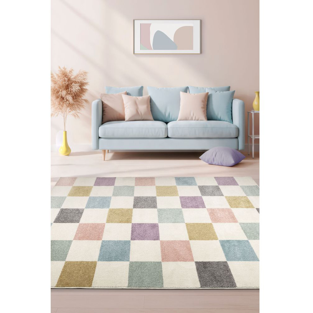 Homemaker Echo Pastel Chequer Rug 120 x 170cm Image 5