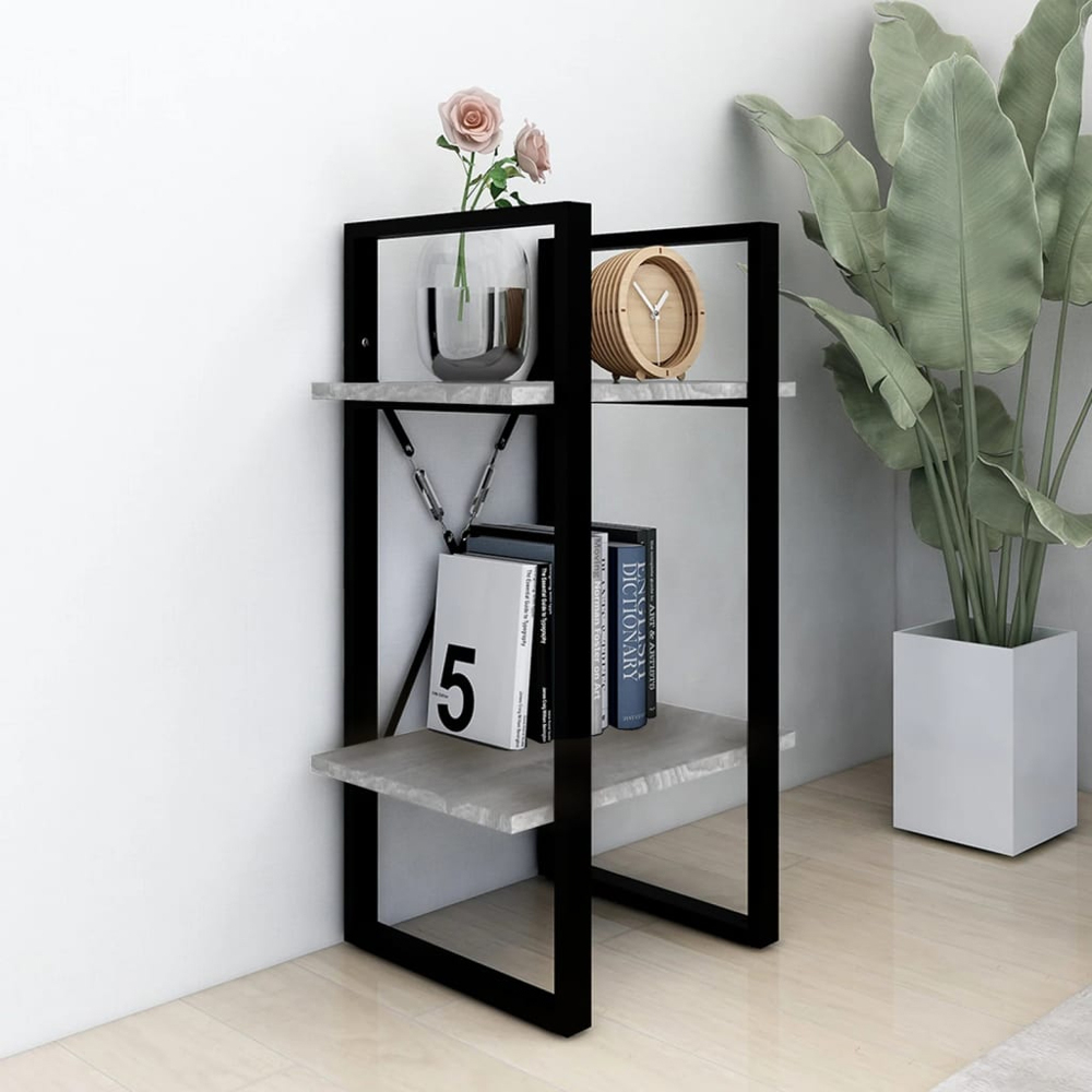 vidaXL 2 Shelf Grey Sonoma Industrial Style Bookcase Image 6