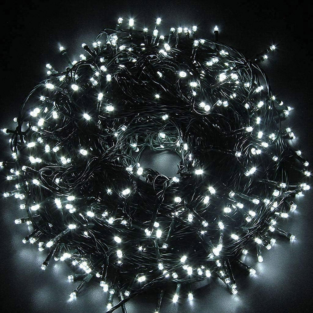Shatchi 300 Cool White LED Multifunction Outdoor String Fairy Light 30m Image 1