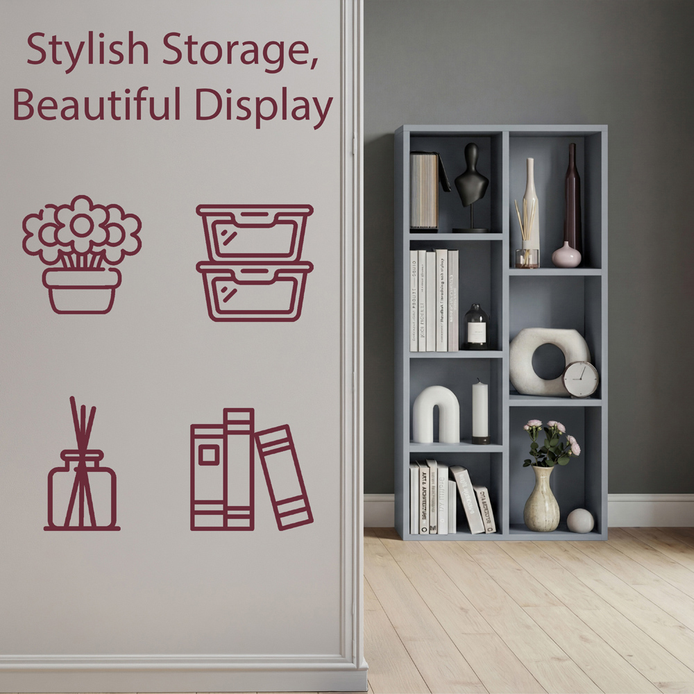 VIDA DESIGNS 7 Shelf Grey Cube Storage Unit Image 6