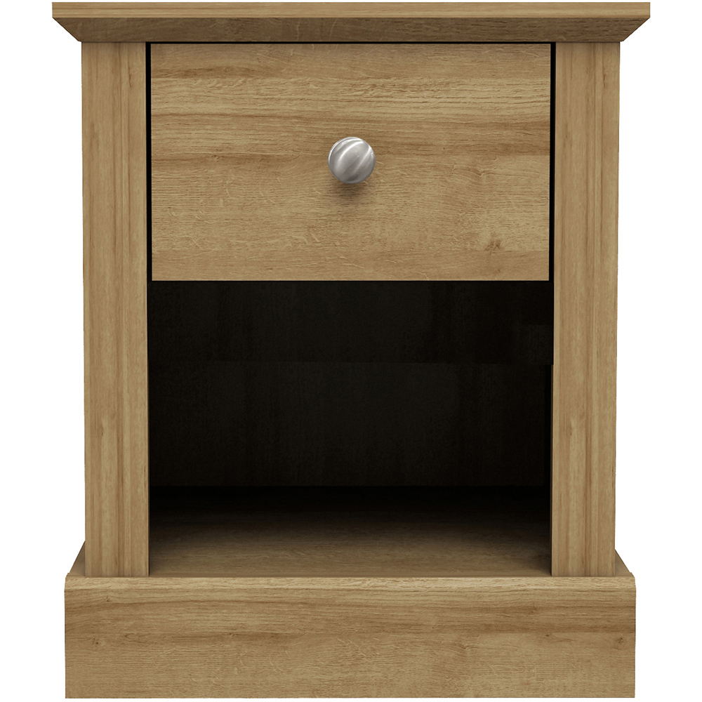 Devon Single Drawer Oak Effect Bedside Table Wilko