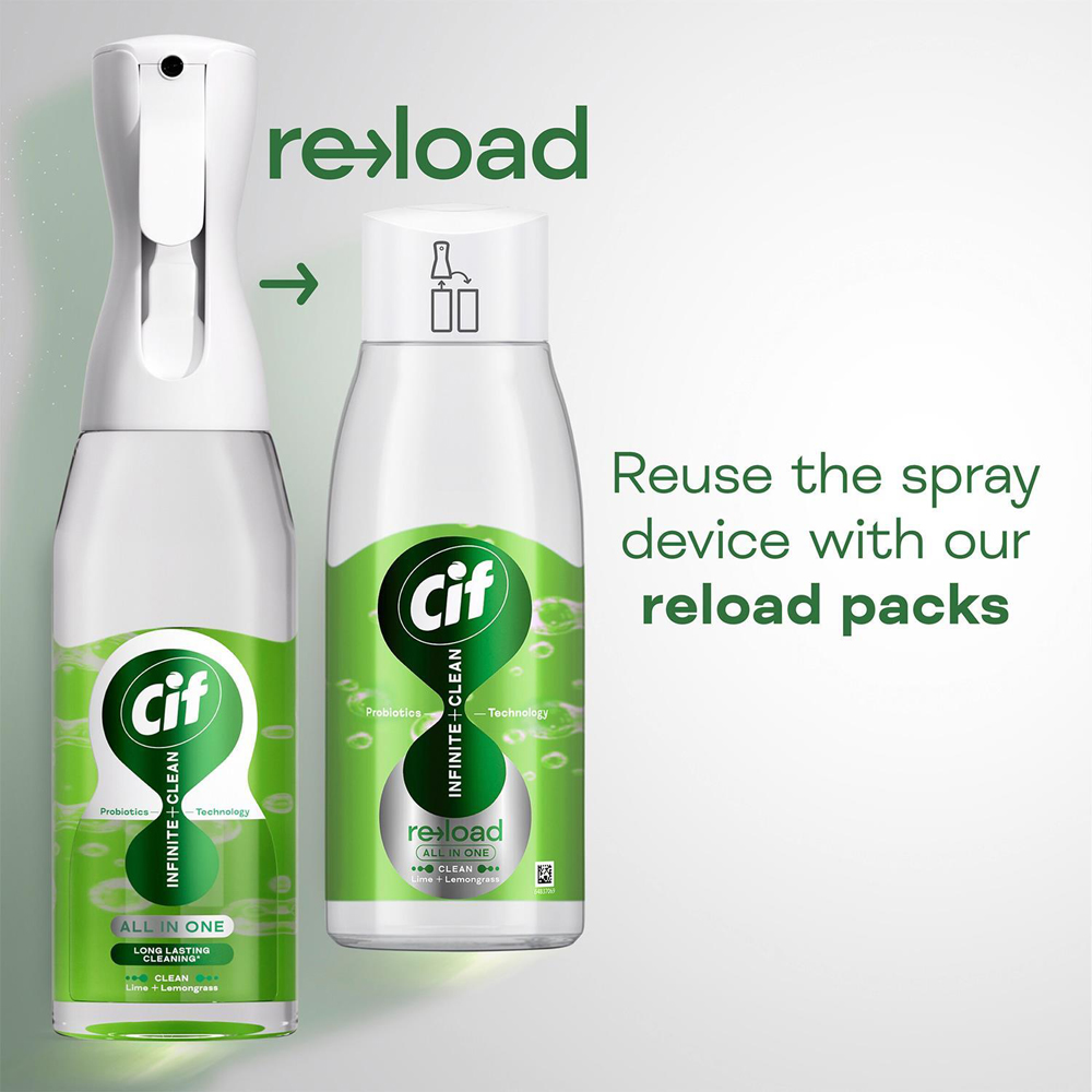 Cif Infinite Clean All in One Lime and Lemongrass Cleaner Reload 590ml 6 Pack Image 5