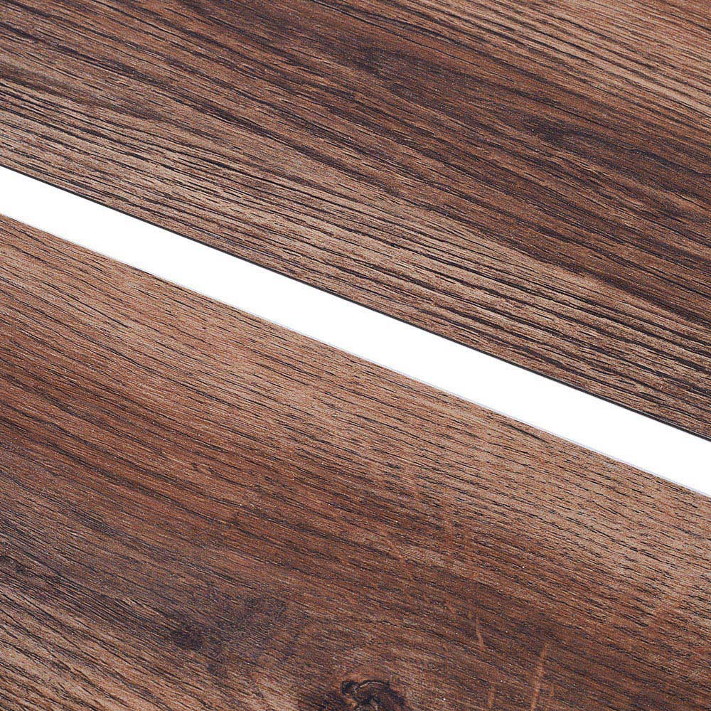 Living and Home Nature Brown Wood Grain SPC Vinyl Floor Tile 14 Pack Image 4