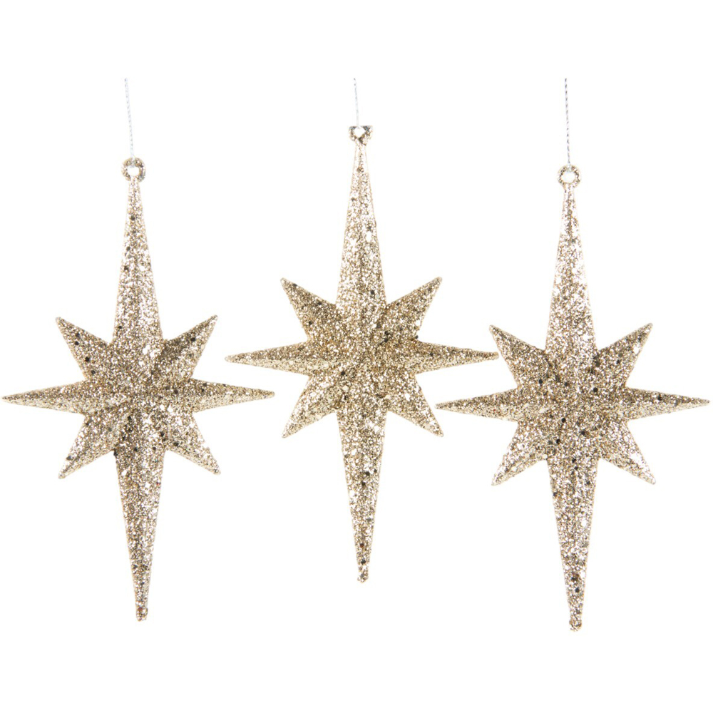 Single 8 Point Star Hanging Decoration 4 Pack in Assorted styles Image 4