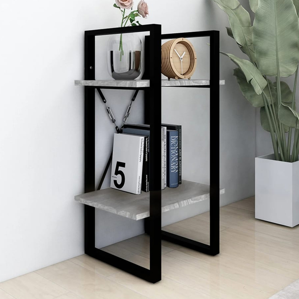 vidaXL 2 Shelf Grey Sonoma Industrial Style Bookcase Image 1