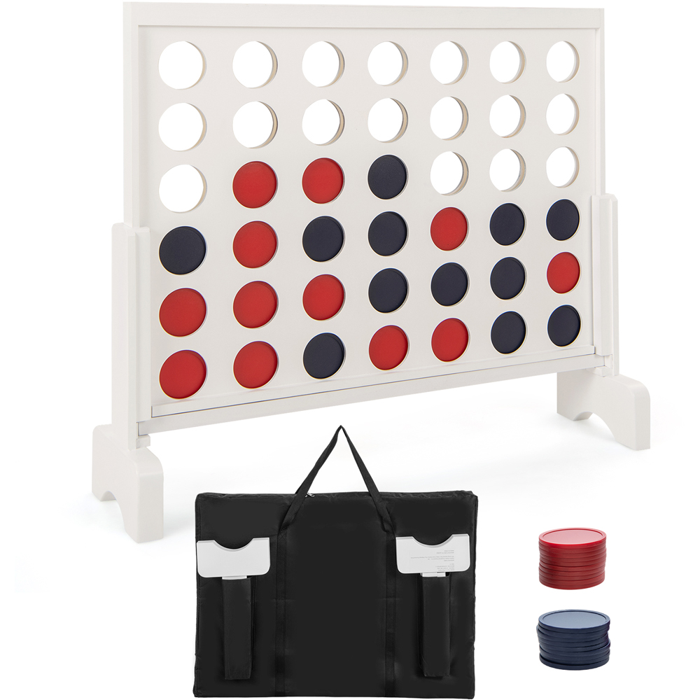 Costway White 4 In A Row 42 Piece Play Set Image 1