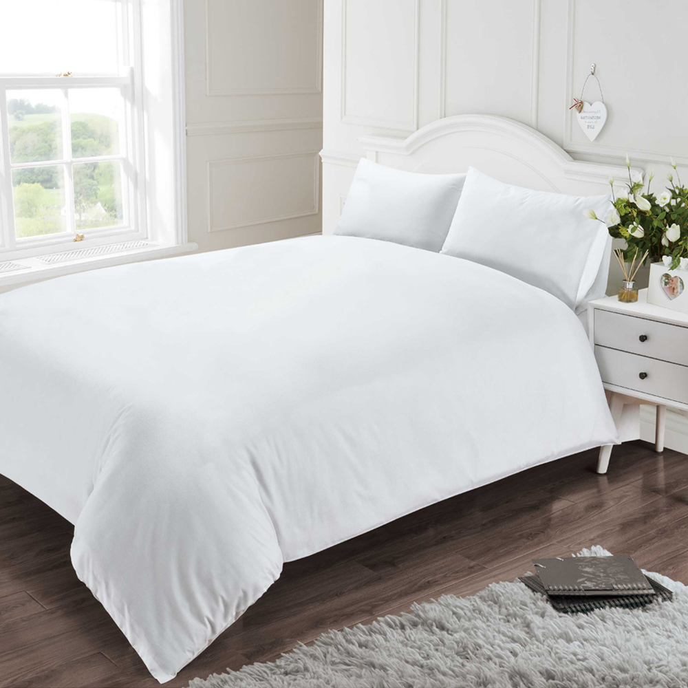 Rapport Home Single White 400 Thread Count Cotton Percale Quilt Cover Image 2