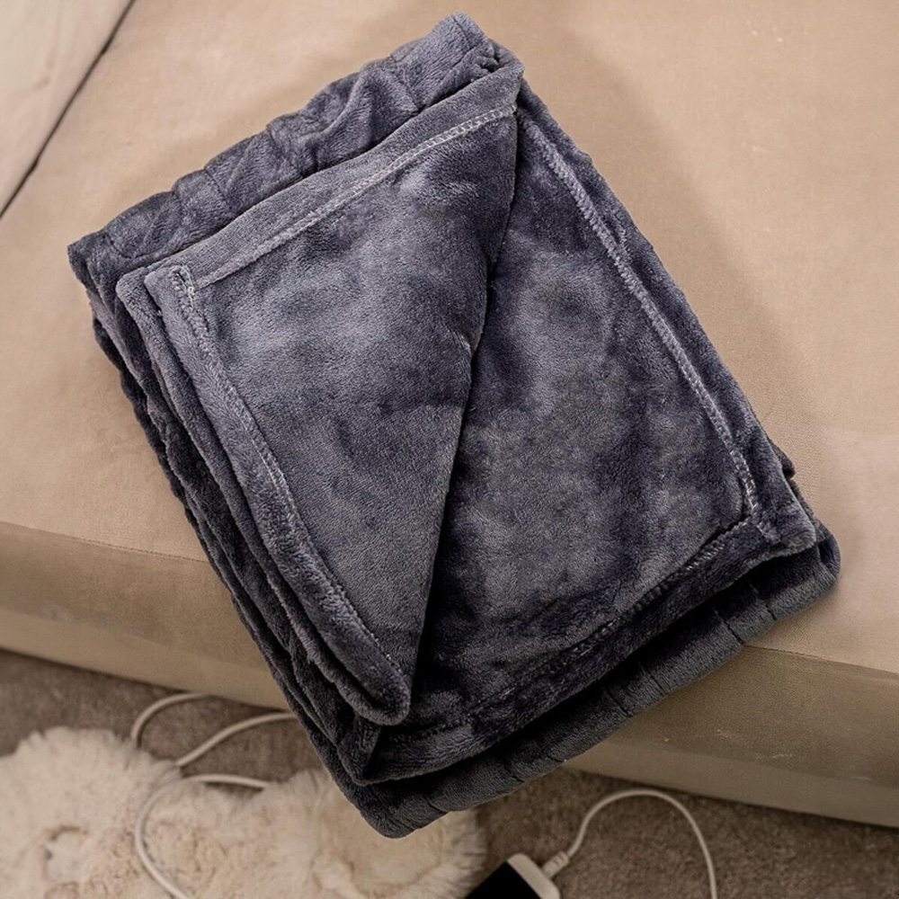 Marco Paul Grey Electric Blanket with 10 Heat Settings Image 3