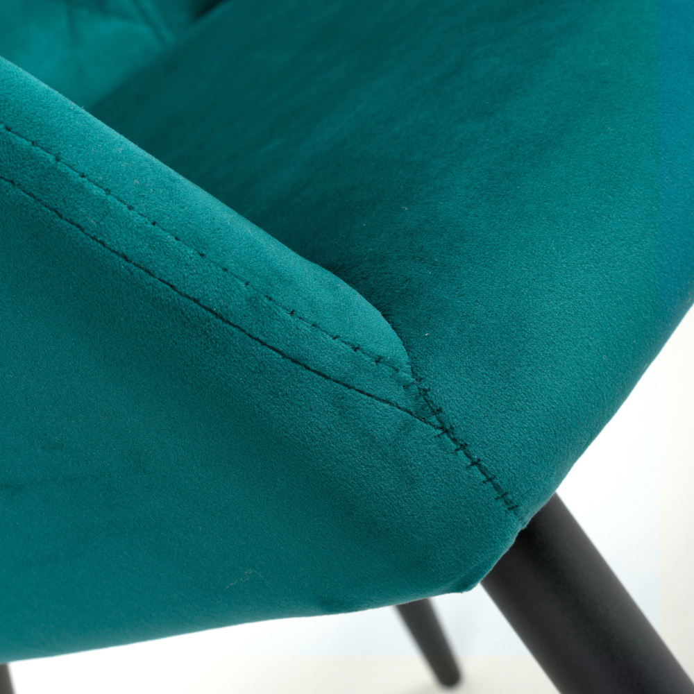 Marina Set of 2 Mint Green Brushed Velvet Dining Chair Image 5