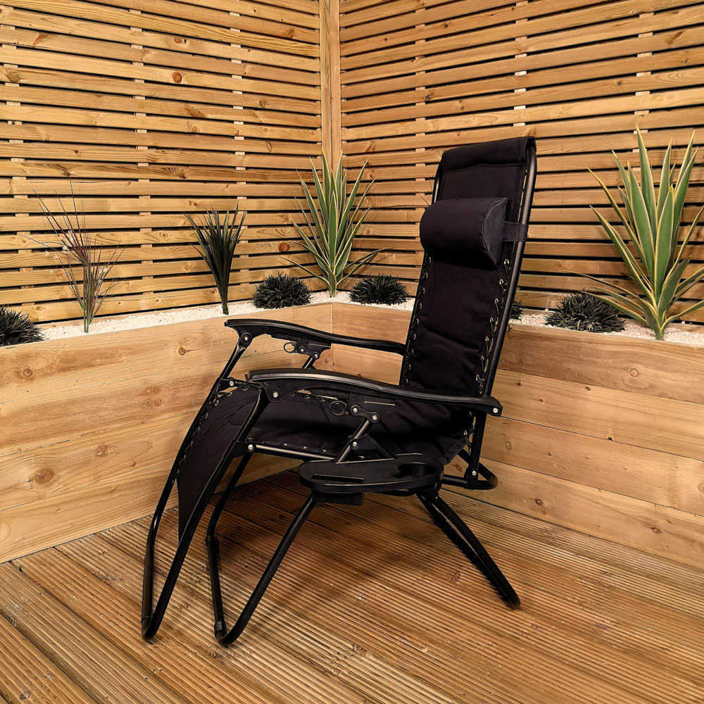 Samuel Alexander Black Multi Position Garden Sun Lounger Image 6