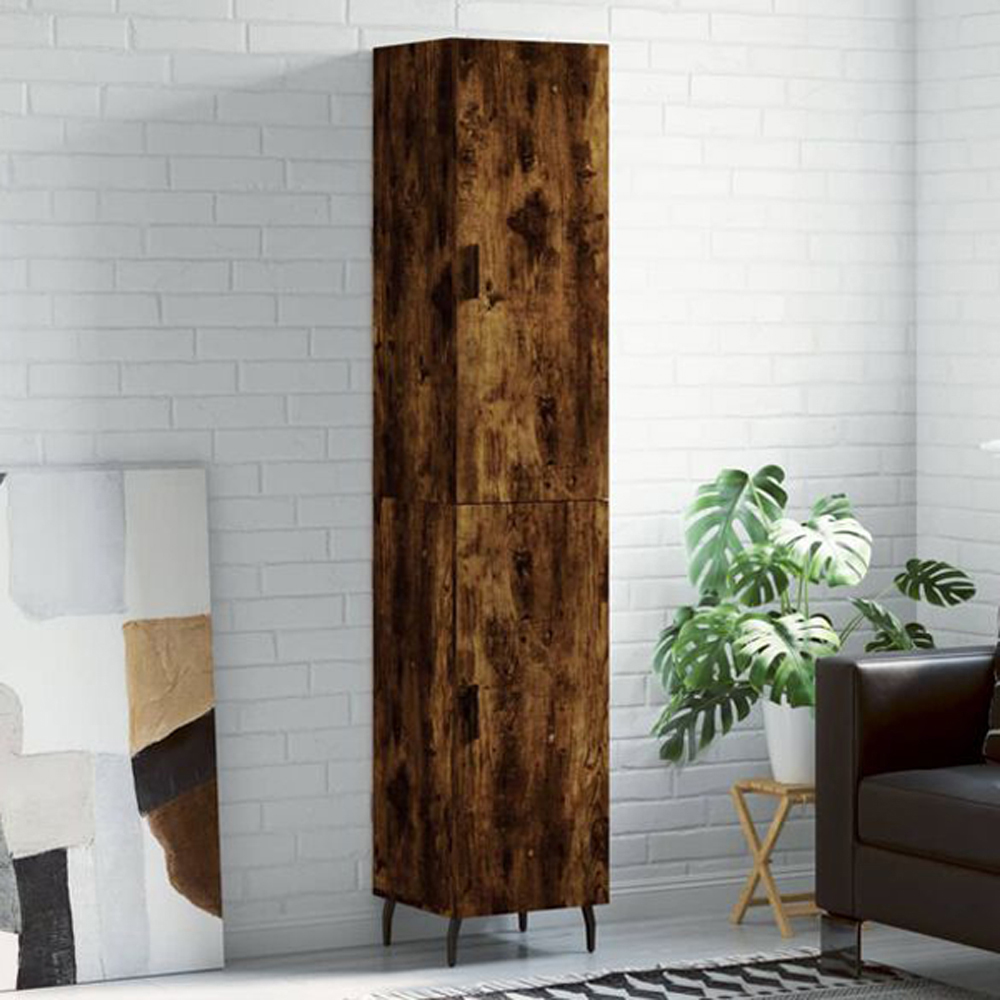 vidaXL 2 Door Smoked Oak Highboard Image 1